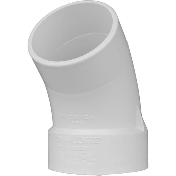 Charlotte Pipe And Foundry 3 In. Schedule 30 45 Deg. DWV PVC Street Elbow 1/8 Bend PVC 01323 0600HA - main